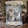 Wildlife Animals Theme Throw Blanket Custom Name Text Personalized Blanket Soft Cozy Blanket for Home Sofa Bed
