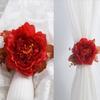 Cloth Flower Curtain Tie Backs Rose Curtain Tieback Clip Decorative Rope Holdbacks Window Buckle for Window Decoration