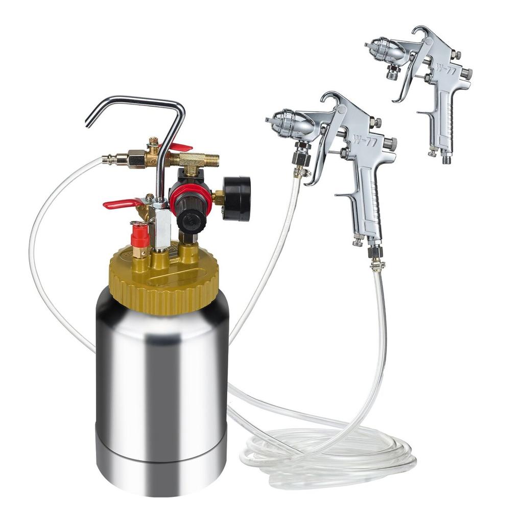 Spray Paint Pressure Pot Tank, 2L/0.5gal Lightweight Air Paint Pressure Pot, 1.8mm Nozzle Spray Paint Gun 3m Hoses for Home Decoration Architecture