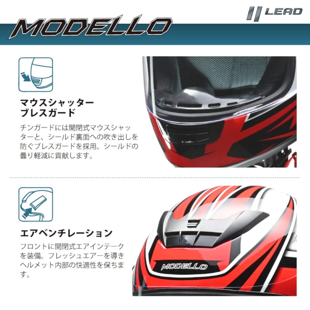 LEAD Motorcycle Helmet Full Face MODELLO White Free Size than (Less 57-60cm)