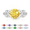 Firework Cut Corolla Design Real Gold Plated Super Sparkly High Carbon Diamond Color Gem Ring for Women Engagement Daily Jewelry