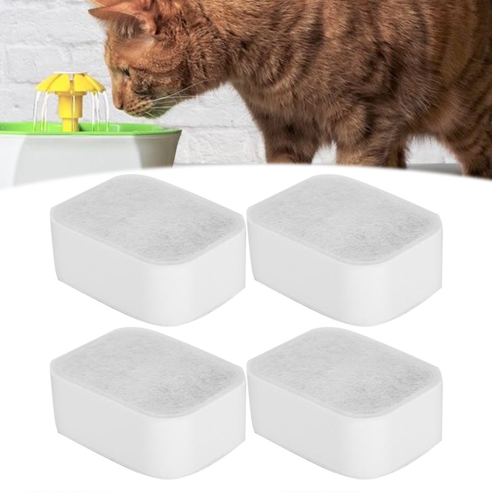 4pcs Pet Fountain Replacement Filters Activated Carbon Filter for Cat Dog Water Feeder(Lotus Filter