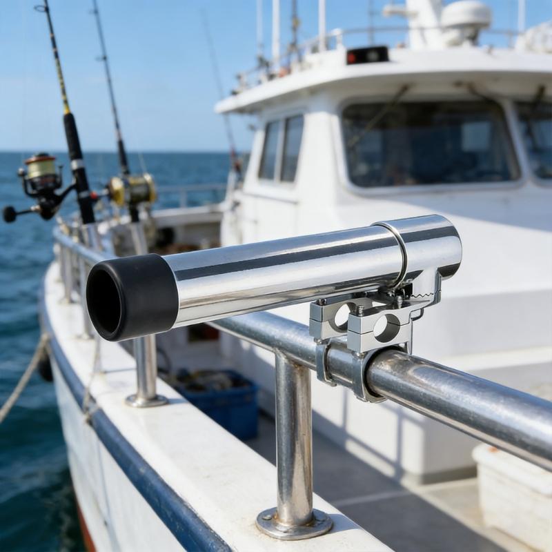 Fishing Rod Holder, Stainless Steel Clamp on Rod Holder, Rail Mount Fishing Poles Holder for Rails 22-25mm,25-32mm