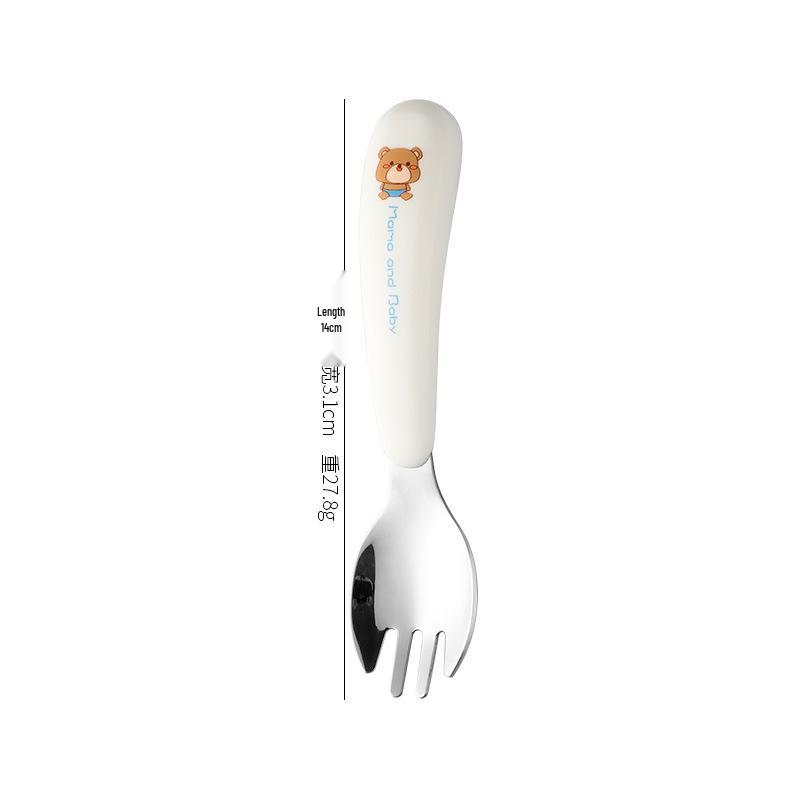 Children's 304 Stainless Steel Cutlery Set: 2-Piece Spoon & Fork for Baby Feeding