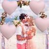 3-Pack 30-inch Hartvormige Aluminiumfolie Ballonnen, Mat Roze Hart Ballonnen, Feestballonnen, Geschikt voor Valentijnsdag, Verjaardagsfeestje