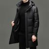 Men's Hooded 90% White Duck Down Jacket - Detachable, Warm Winter Coat