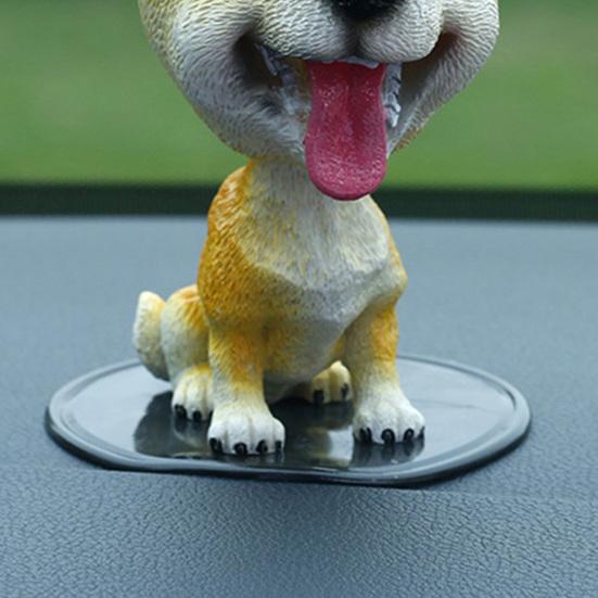 Shake Head Dog Car Dashboard Decoration Funny Nodding Dog Ornament Resin Auto Interior