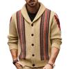 Men's Autumn/Winter Retro Jacquard Knit Cardigan, Long Sleeve, Style SY0056