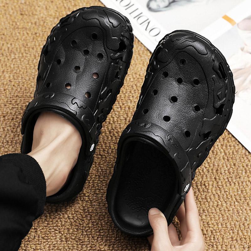 Summer Men's Clogs Sandals Beach Slippers Men Shoes Home Platform Shoes Solid Color Light Luxury Breathable Sandals