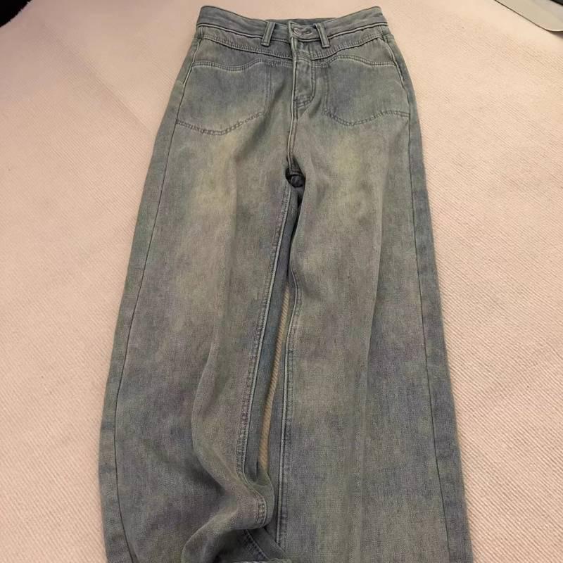 

Утепленные флисом, утолщенные, стиранные, зауженные, широкие от бедра, джинсы прямого кроя в пол для осени/зимы S