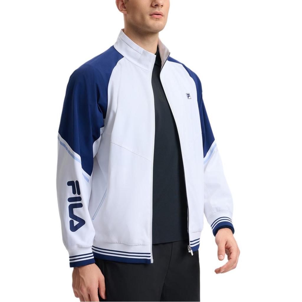 FILA Tennis Loose Fit Long Sleeve Jacket With Logo Men Jackets Jade-White A11M513704F-WT