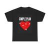 Simple Plan T-shirt Punk Rock Graphic Heart Love Graphic Unisex Heavy Cotton Tee