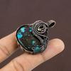 Tibetan Turquoise Handmade Copper Wire Wrap Jewelry Pendant 2.01" G0K75