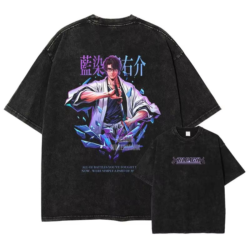 Unisex Black Clover Black Bull Squad Clover Badge Front Skull Back Double Graphic Y2K Style Loose Cotton Pullover Graphic Hoodie