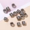 Jingde Stainless Steel Hammer Bamboo Tube Spacer Beads & O Buckle DIY Jewelry Accessories.