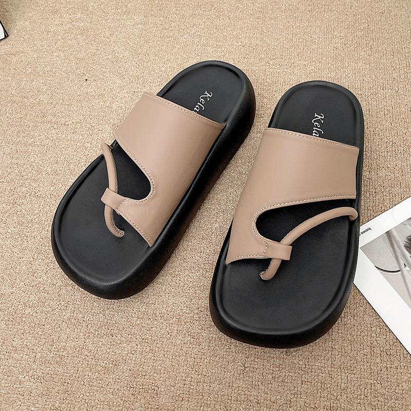 French set of toe cool slippers women's summer wear new high-end casual flip-flops simple with skirt cool slippers