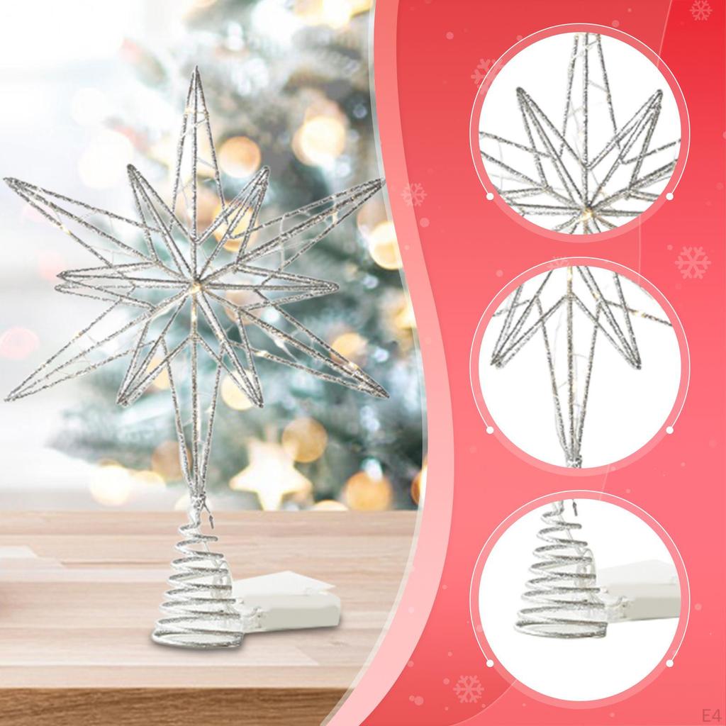 Weihnachtsbaumspitze Stern Aufsatz Kreativ Klassisch Dekorative Verzierung Glitzer