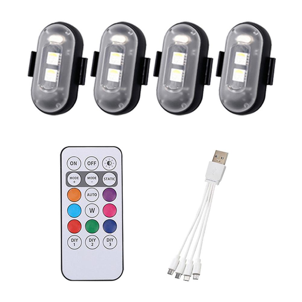 RGB LED Motorcycle Strobe Lights Signal Light LED Flash Position Wireless Light Aircraft Airplane Helicopter Warning Lights