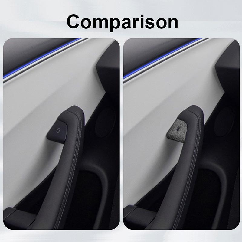 Accessori Auto Aggiornati per Tesla Model 3 Highland 2024 Copertura Protettiva per Pulsante Interruttore Porta Adesivo in Suede per Apertura Porta Decorazione