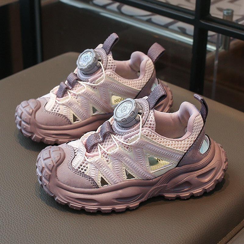 Kids Summer Lightweight Sneakers Breathable Mesh Dad Shoes Running Single‑Mesh Sports Shoes