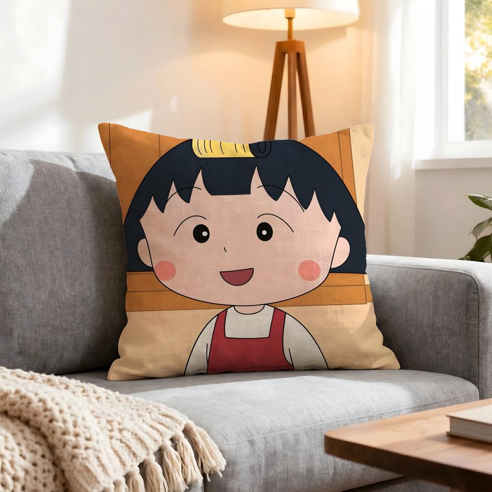 Cartoon Chibi Maruko Chan Cushion Cover Pcs Decorative Covers Soft Cushion Case for Sofa Couch Decor x x Pillowcases 30X30cm