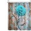 Cross-border Wood Grain Flower Shower Curtain: Waterproof, Digital Print, Home Bathroom Partition for Dry-Wet Separation.