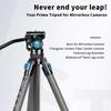 SIRUI Carbon Fiber Tripod with Fluid Video Triangular Center Waterproof Travel Travel Tripod for 4 Load lbs ST-125+VA-5 Head, Column, Tripod, Camera,