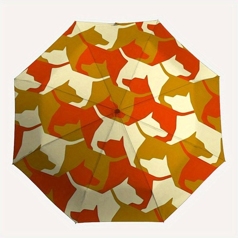 

1pc Dogs Pattern Automatic Open/close Folding Compact Umbrella, 8-Rib Sturdy Canopy, Lightweight Portable, Everyday Use, Gift, Outdoor Umbrella, Trave