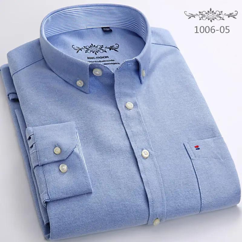 Shirt Men Dress Shirt Fashion Long Sleeve Oxford Business Formal Regular Fit Office Formal Men's Clothing Blouses