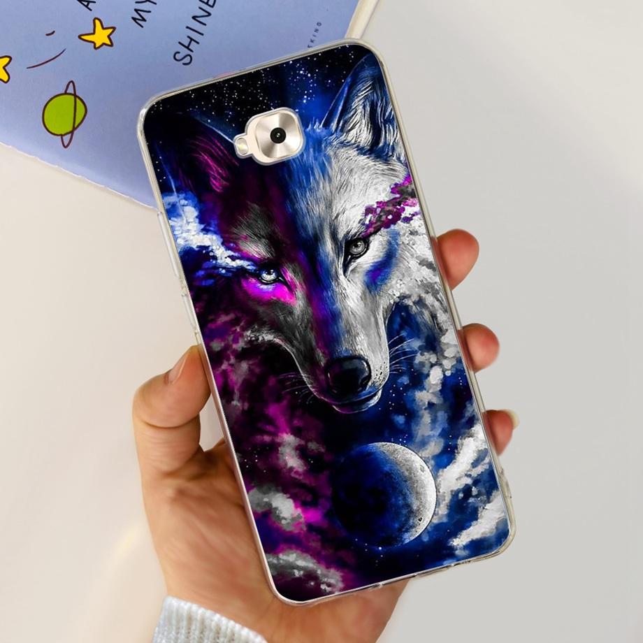 Soft TPU Slim Capa For ASUS ZENFONE ZOOM S ZE553KL Case ASUS ZENFONE 4 SELFIE ZD553KL Back Cover Transparent Cow Print Lion Etui
