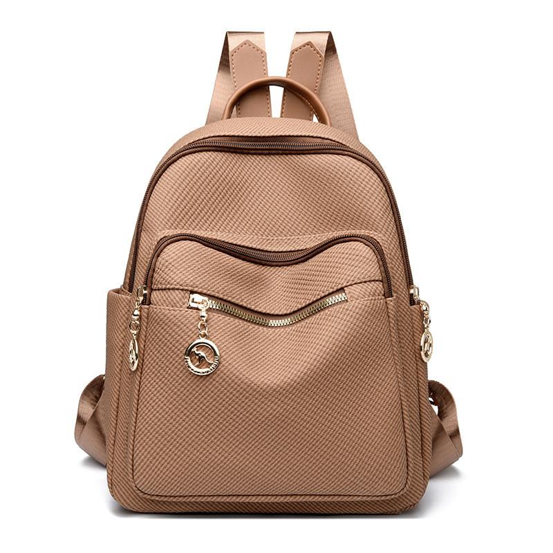 IELGY Ladies Large-Capacity Solid Color Temperament Fashion Backpack Casual Korean Simple Travel Backpack