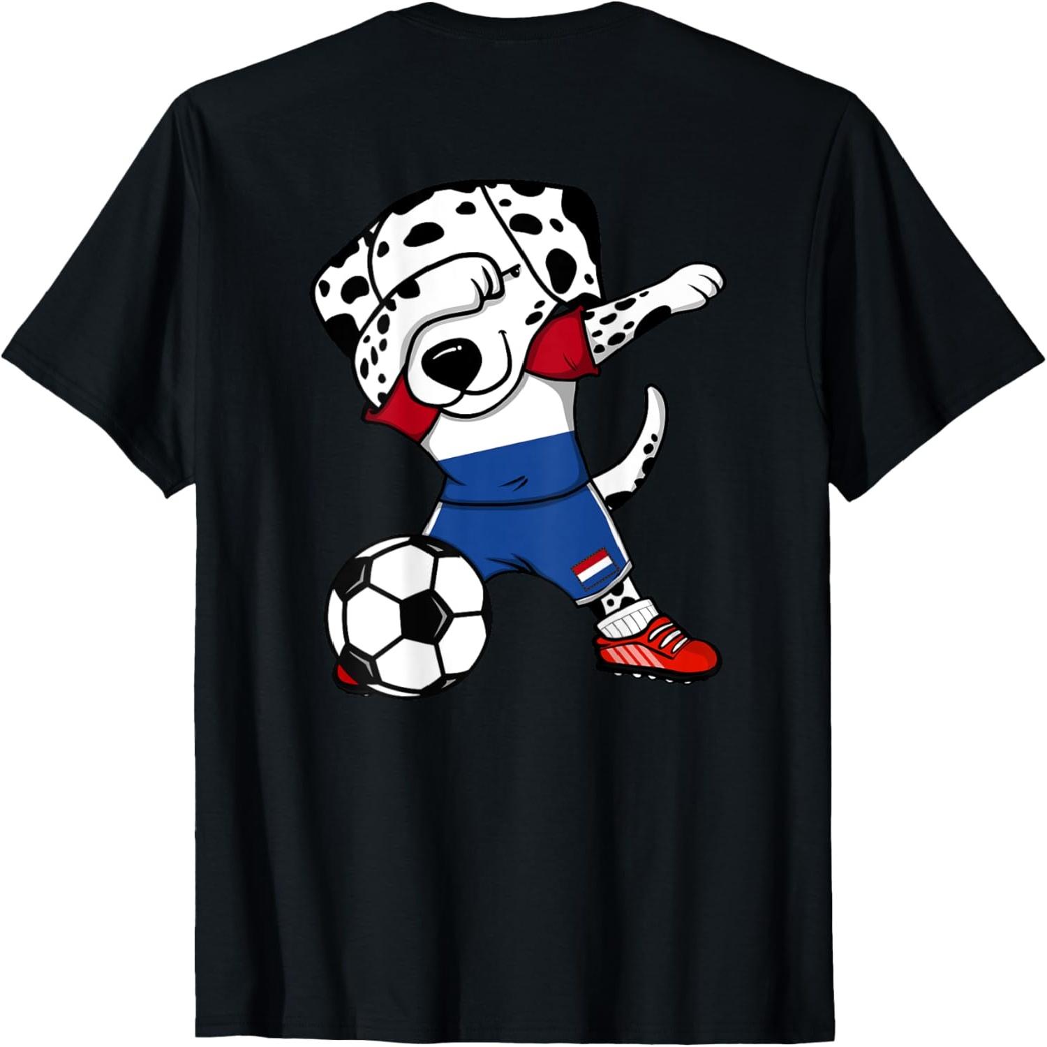 Dab Dalmatian Netherlands Soccer Fans Jersey Dutch Football T-Shirt S