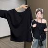 One-Shoulder Long-Sleeve Women's T-Shirt - Pure Desire, Spring/Summer/Fall 2026, Loose Fit Base Layer