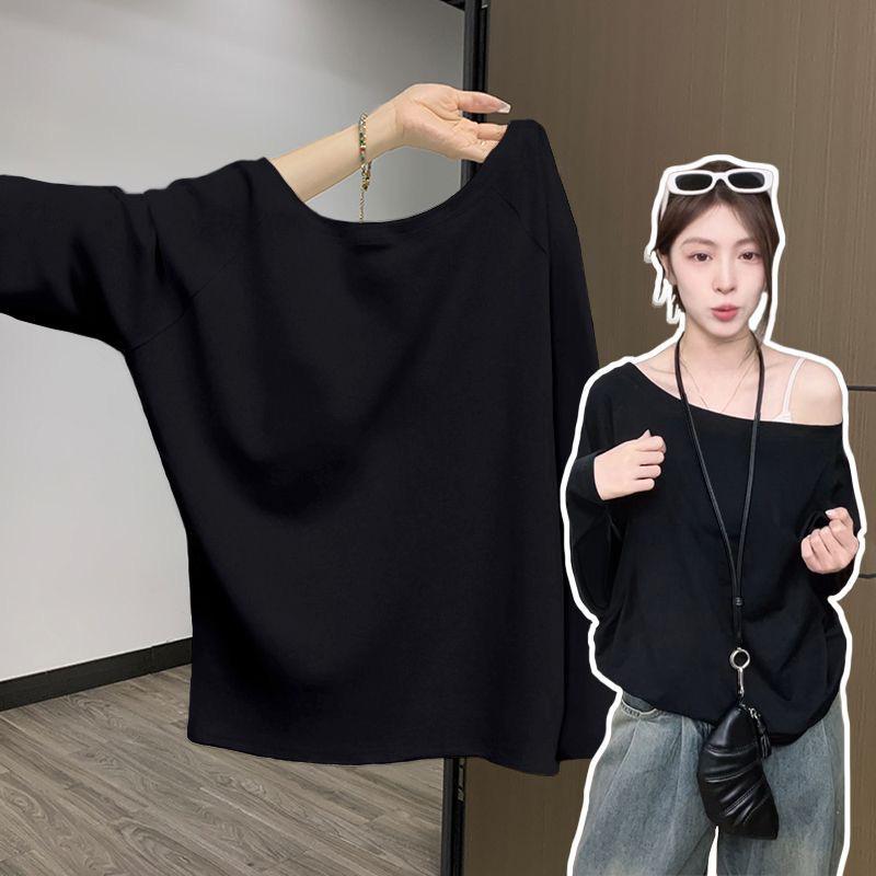 One-Shoulder Long-Sleeve Women's T-Shirt - Pure Desire, Spring/Summer/Fall 2026, Loose Fit Base Layer