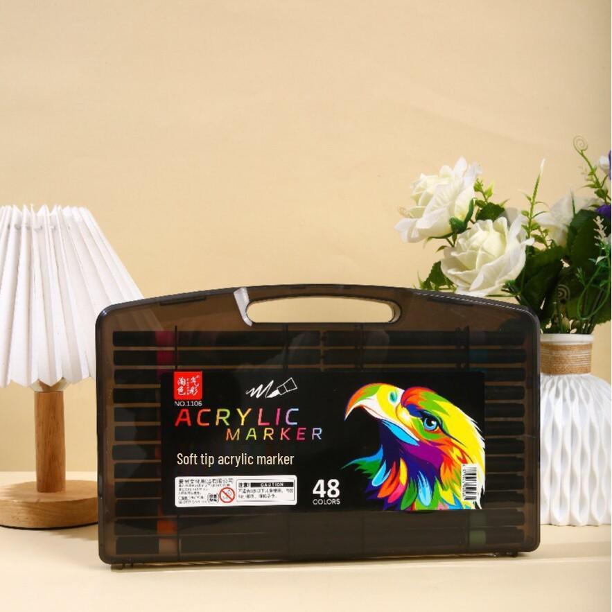 Quick-Dry Black Acrylic Marker: No-Bleed, Layerable, Soft Tip for Kids' Graffiti Art