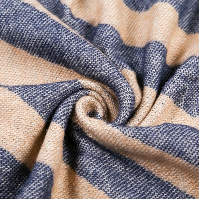 Women S Striped Imitation Cashmere Warm Winter Scarf