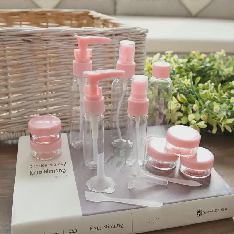 Portable Skincare Bottling Set: Hydrating Spray, Press Bottle, Travel-Size