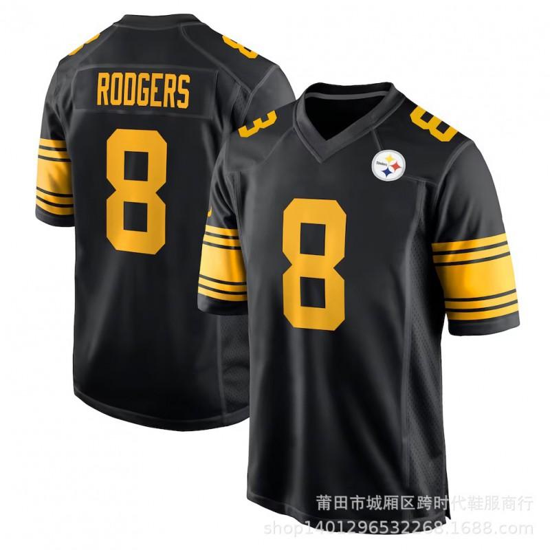 Pittsburgh Steelers NFL Football Jersey Custom Embroidered 8 Rodgers 4 Metcalf Fan Apparel Men