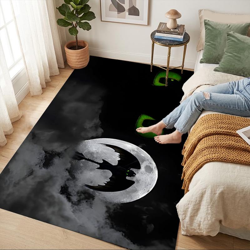 Bat Moon Living Room Non-Slip Area Rug Soft Carpet for Bedroom Game Playroom Sofa Office Home Decor Doormat Christmas Gift C9211834