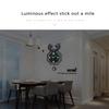 Nordic Style Deer Head Wall Clock Silent Movement Wood Wrought Iron Double layer Design For Household Living Room Decoration