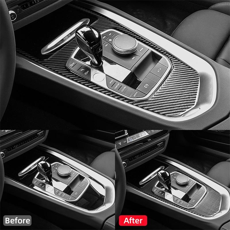 For BMW Z4 Series G28 G29 2019-2023 Carbon Fiber Accessories Interior Car Central Control Gear Shift Panel Frame Trim Cover