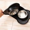 Stainless Steel Pet Dog Feeder Silicone Anti-spill Cats Dog Double Bowl Pet Feeding Drinking Water Bowls Dog Food Dispenser