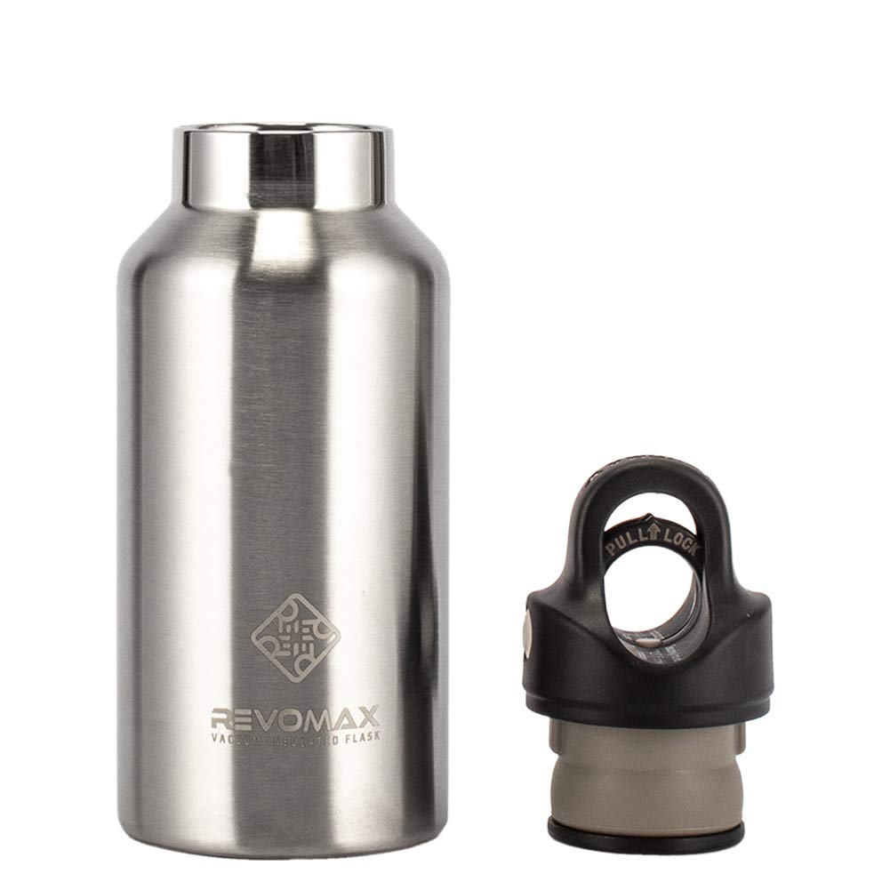 REVOMAX 2 355mL Stainless Steel Vacuum Insulated Water Bottle with One-Touch Operation, Keeps Hot or Cold, Suitable for Carbonated Water, Galaxy