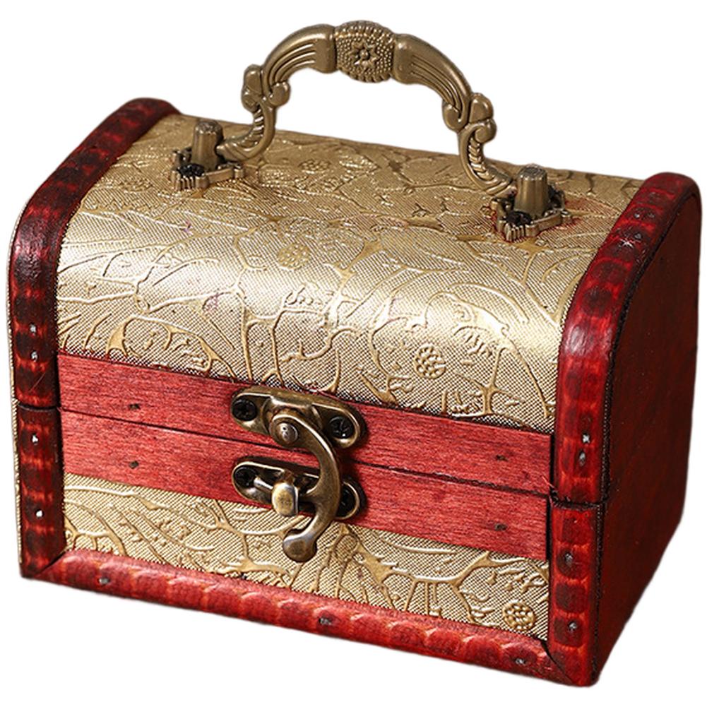 

Wooden Jewelry Storage Box with Vintage Floral Engraving and Antique Finish Desktop Organizer for Jewelry and Accessories