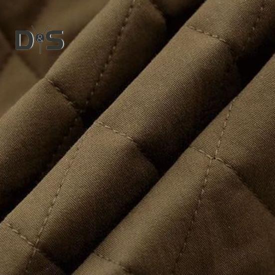 Damenjacke Stehkragen Langarm Rautenstruktur Einreihig Elastische Bündchen Einfarbig Taschen Sport Lady Coat