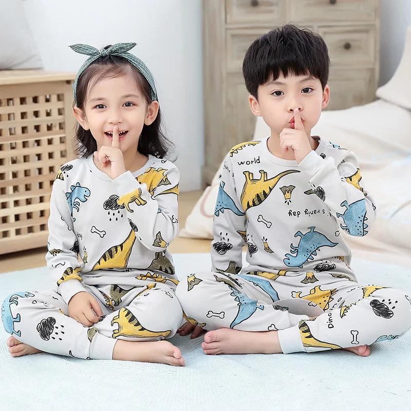 Teens Pajamas Long Sleeve 100% Cotton Pyjamas Big Kids Clothes Sets Children Boys Sleepwear Pajamas for Girls 6 8 10 12 14 Years