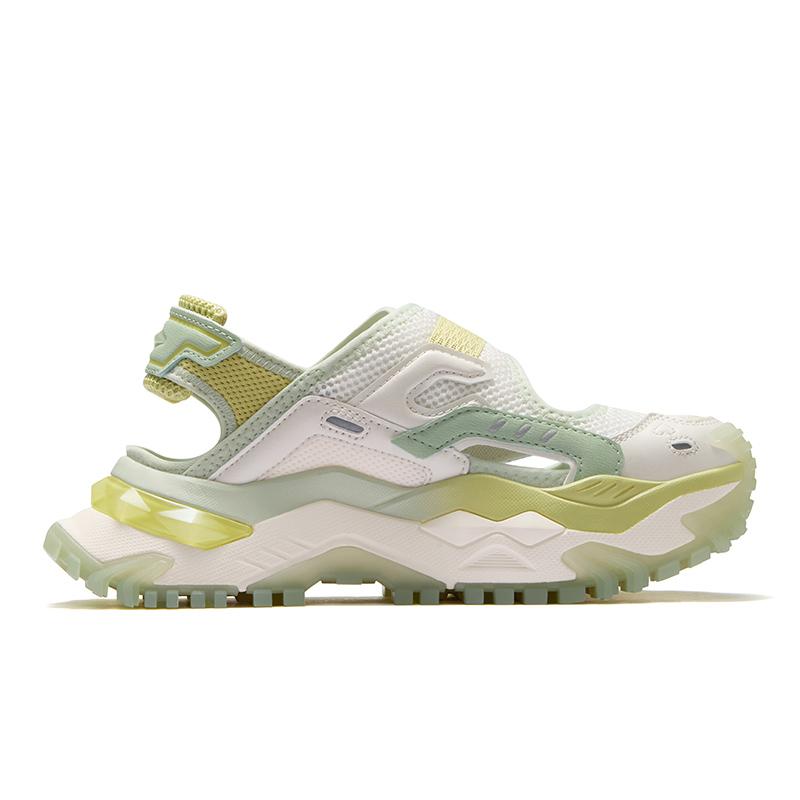 Fila Fusion Bianco Sandal Comfortable Soft Buckle Beach Sandals Women Sandals White Green T12W521703F-WP