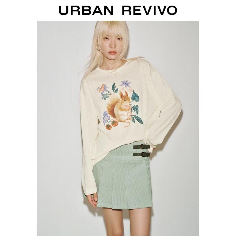 

UR2026 Women s Pastel Squirrel Print T-Shirt M