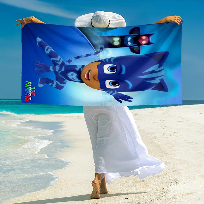 PJ Masks Fashion Beach Towel: Ideal for Summer Adventures Soft, Absorbent and Quick Drying Suitable for Swimming and Bathing