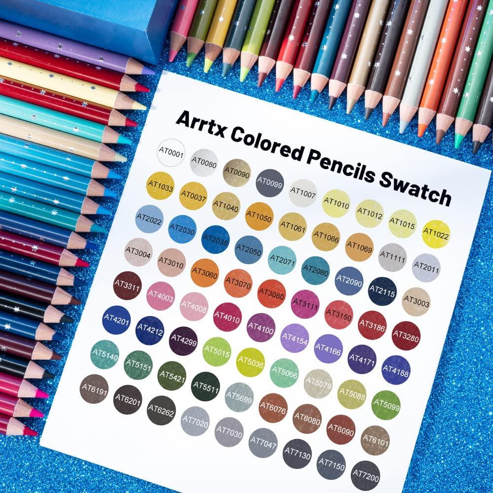 Arrtx Colored Colored Pencils for and Perfect for and Graffiti Pencils, 72-Color Set, Soft-Core Students, Artists, Artists, Coloring, Illustration,
